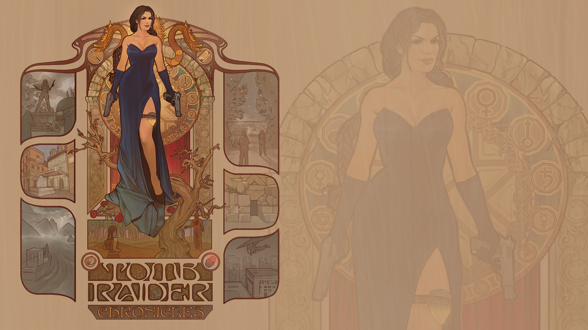 Reimagined Tomb Raider V box art by Megan Lara