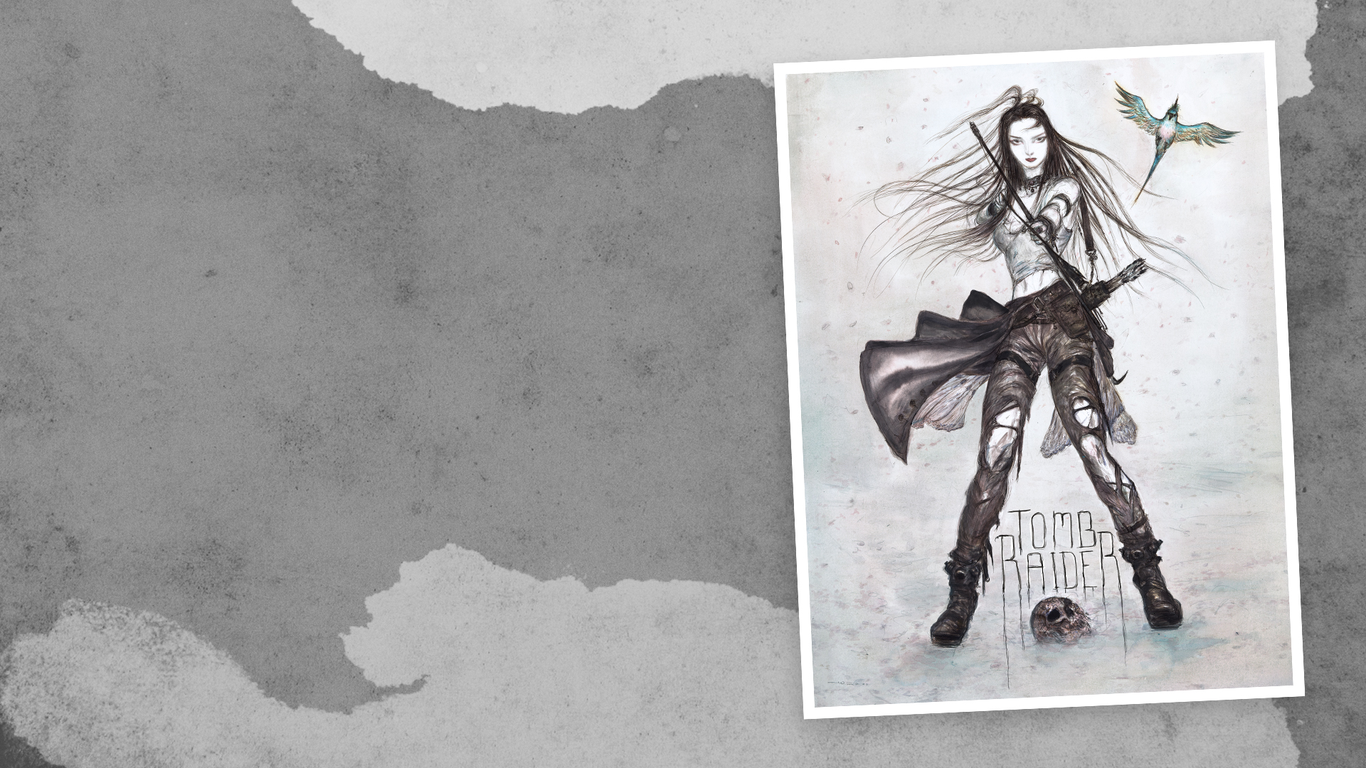 Reimagined Tomb Raider (2013) box art by Yoshitaka Amano