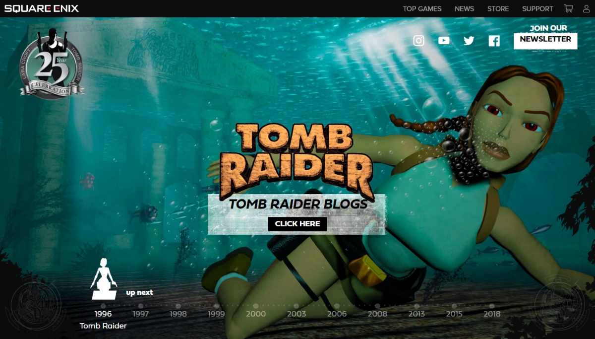 Tomb Raider 25 Year Website
