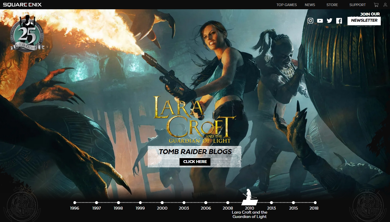 Tomb Raider 25 Year Website - Lara Croft and the Guardian of Light
