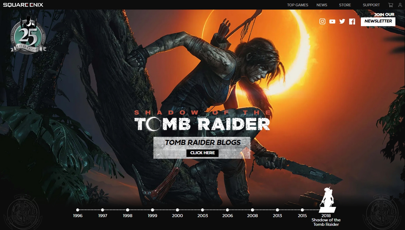 Tomb Raider 25 Year Website - Shadow of the Tomb Raider